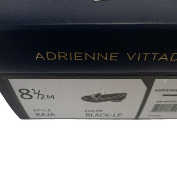 Adrienne Vittadini Raja Block Heel Slip-on Leather Loafers Black -8.5 - Picture 5 of 5